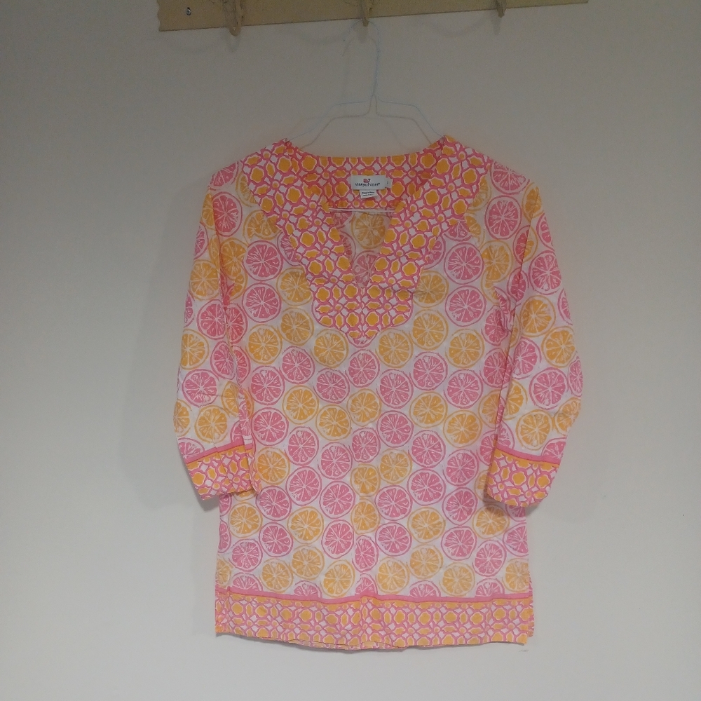 Vineyard Vines Pink and Orange Citrus Blouse - Picture 4 of 4